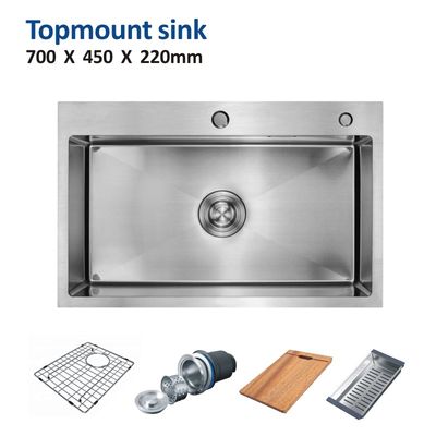 Bar Topmount Stainless Steel Kitchen Sink Cabinet 16 Gauge 70x45